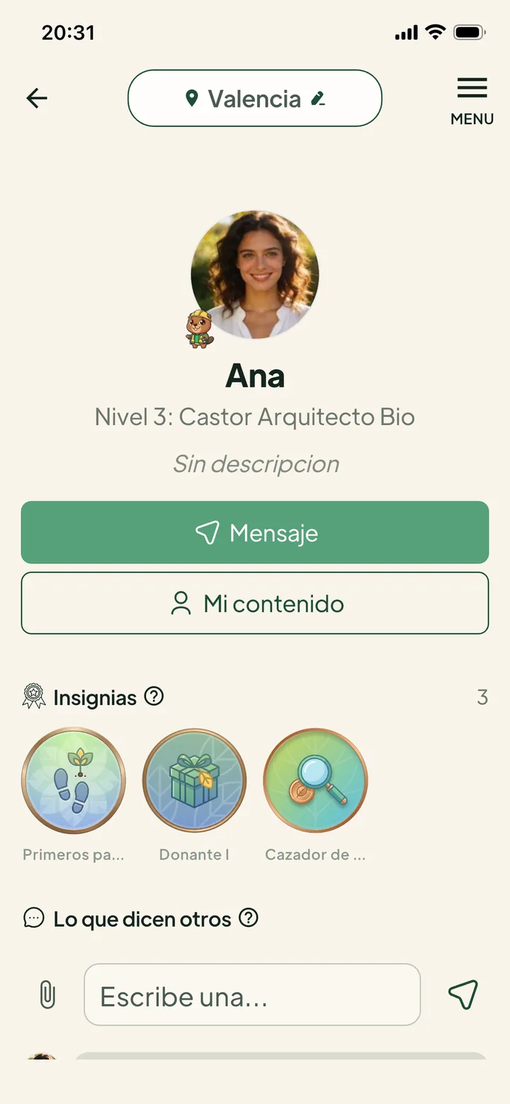 Givore app screen — perfil